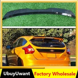 For Ford Focus ST MK3 2012-2018 Hatchback Spoiler ABS Gloss Black Color Car Tail Wing Decoration Rear Trunk Roof Lip Spoiler Kit