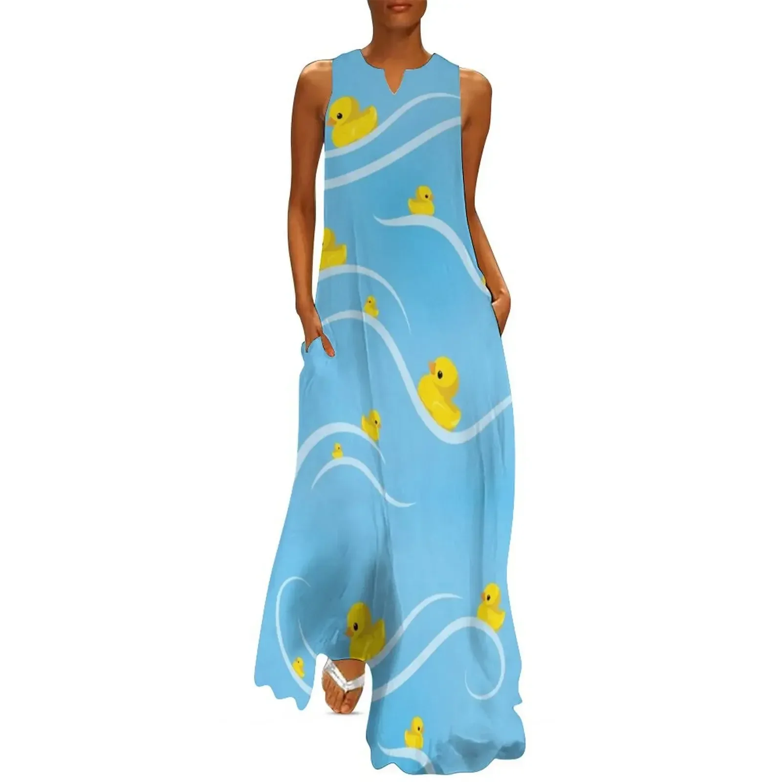 

Ducks in a Row Long Dress Dresses gala summer dresses ladies 2025 Long veiled dresses womens clothing Dress