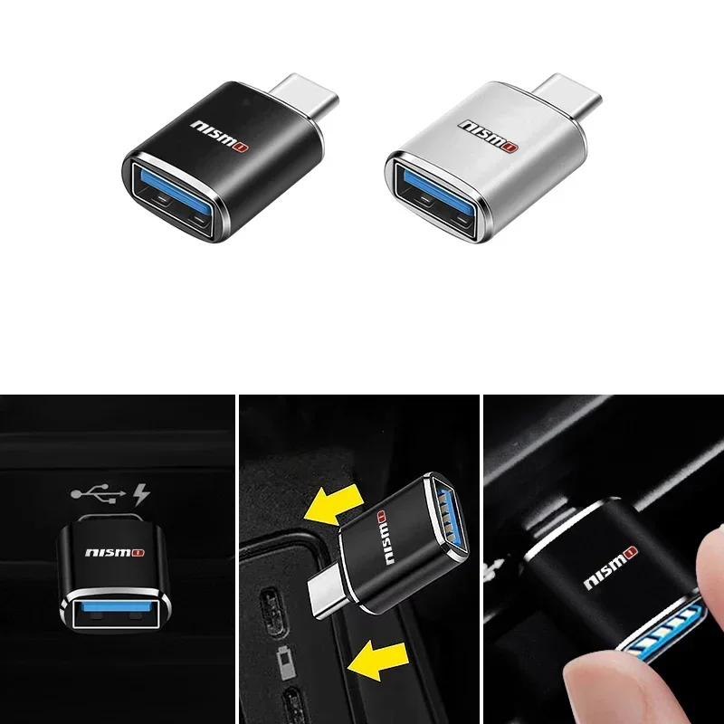 Car Logo Fast Charging Typc Adapter 3.0 USB Converter Auto Accessories For Nissan Nismo Tiida Teana GTR Juke Note Versa Almera