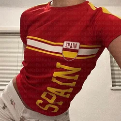 Aesthetic Grunge Baby Tee Vintage Gothic Women Letter Print Casual Short Sleeve T-Shirt Y2k Clothes Girl Crop Top Streetwear