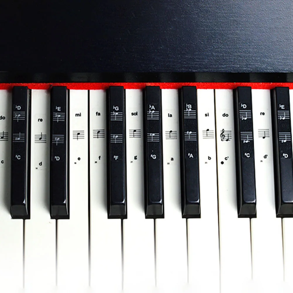 

6pcs Keyboard Stickers For 88 76 61 54 36 Piano Learning Aid Smooth Lightweight Music Tool Piano Key Stickers
