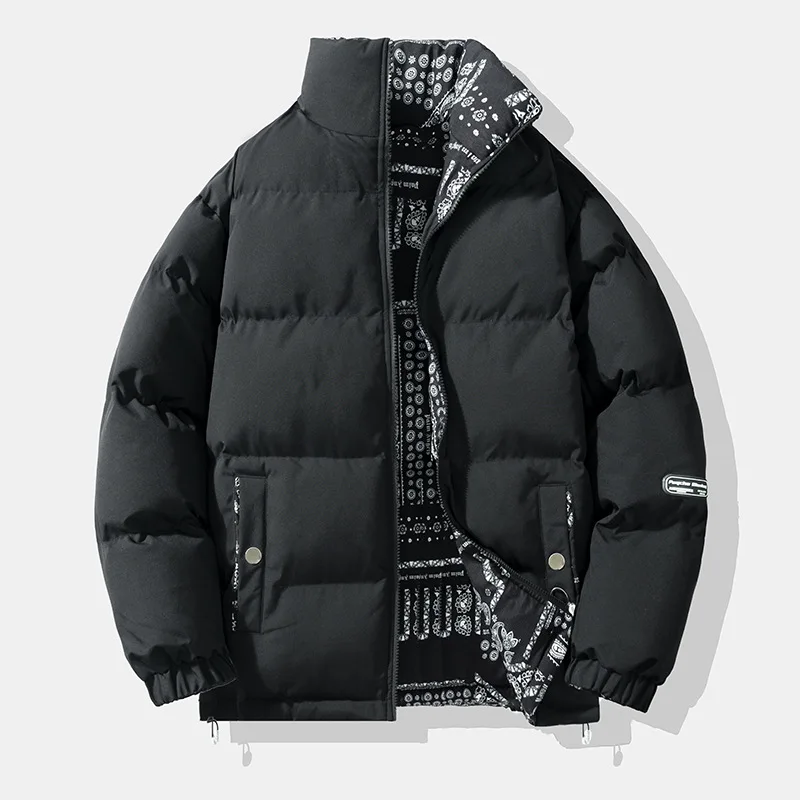 Giacca invernale da uomo double face, Parka imbottita in cotone termico per uomo, cappotti caldi autunno inverno con colletto alla coreana