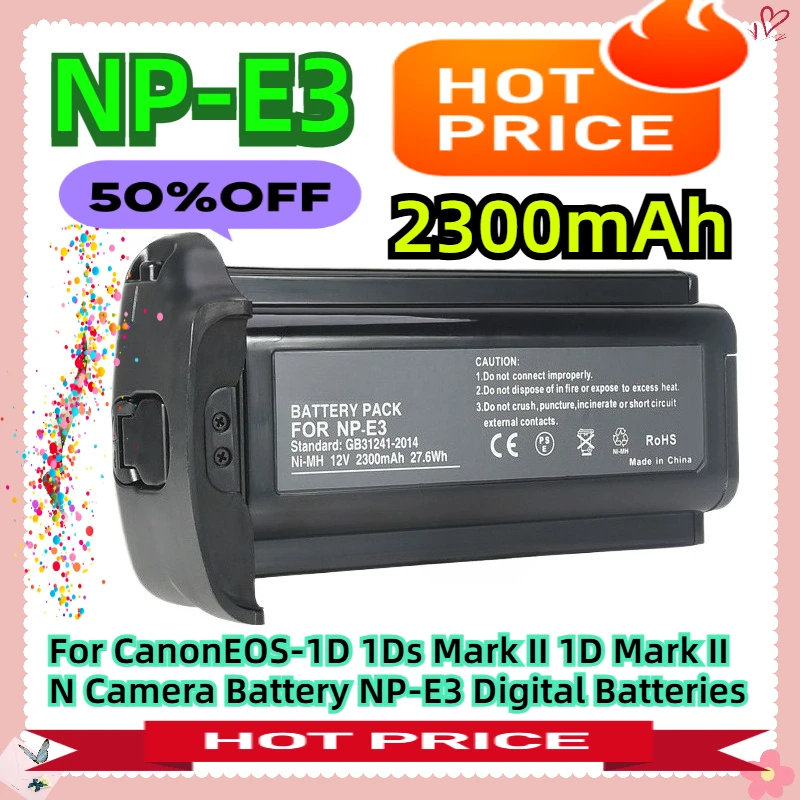 

For CanonEOS-1D 1Ds Mark II 1D Mark II N Camera Battery 12V 2300mAh NP-E3 Digital Batteries
