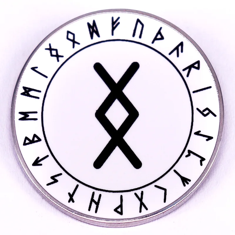 INGUZ True Love Runes Enamel Pin Vikings Symbol Metal Badge Backpack Decorate