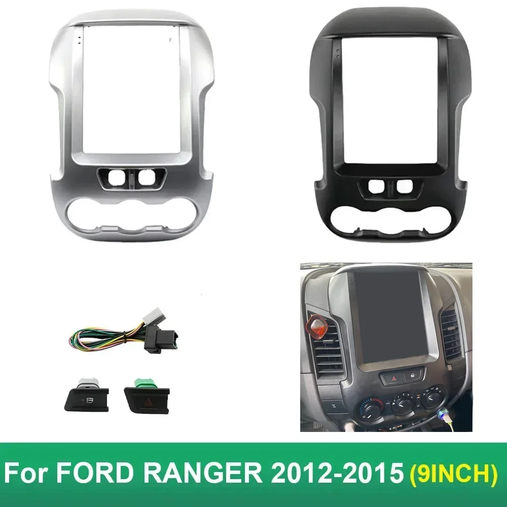 

9.7 Inch 2 Din Car Radio Fascias For FORD RANGER 2012-2015 Tesla Style Multimedia Frame Video Player Navigation DVD Panel Trim