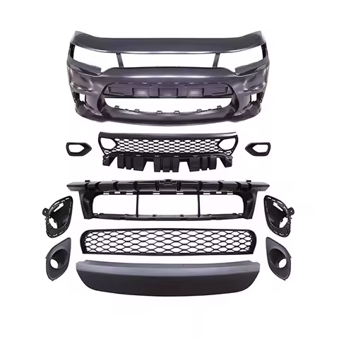 Hellcat Style Front Lip With Lamp Hole Hellcat Style Front Bumper For Dodge Charger 2019-2023