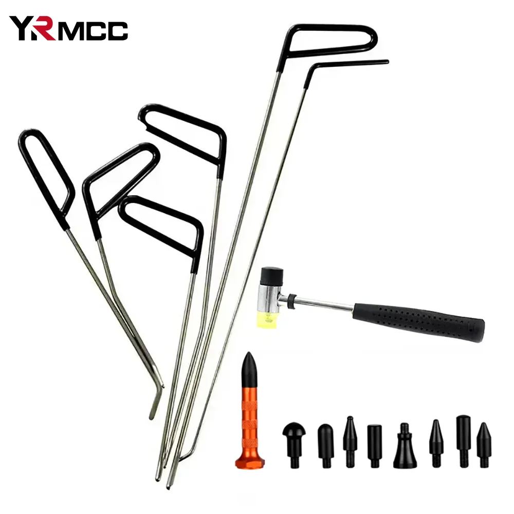 Car Body Dent Removal Crowbar Tool Kit Auto Hail Dent Disassembly Repair Hooks Push Dent Removal Rods Tools for Car Accessories