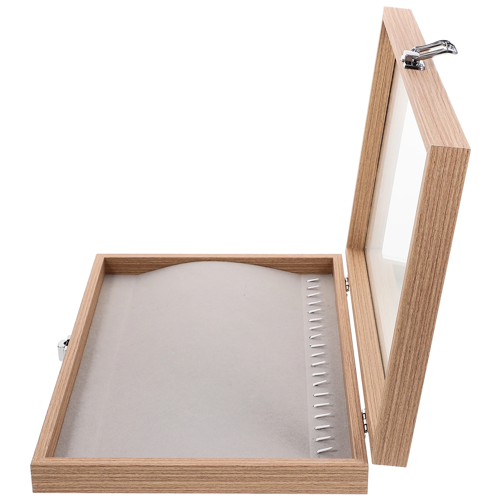

Wooden Jewelry Box Clear Lid 12 Compartments Large Capacity Necklace Ring Storage Display Case Dustproof Glass Cover ganizer