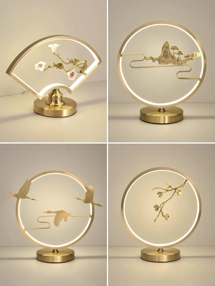Zen light luxury living room master bedroom bedside table lamp Chinese bedroom bedside
