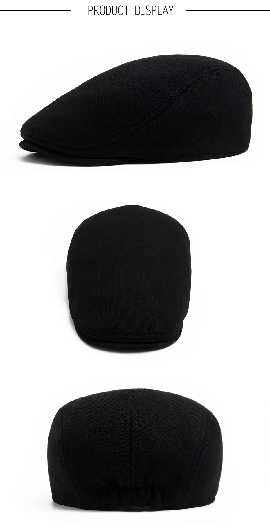 Newsboy Caps Männer Casual Vintage Baskenmütze Gestrickte Baumwolle Cabbie Hut Herbst Winter Mode Frauen Warme Flache Kappe Unisex Einstellbar – Detail 4