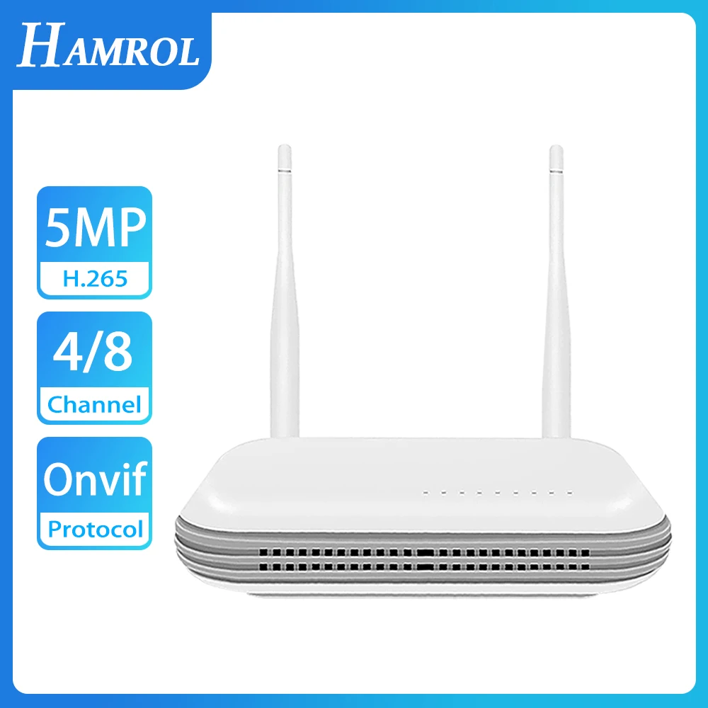 

HAMROL 3MP 5MP IP Camera 8CH WiFi NVR H.265 Wireless Network Video Recorder P2P Face Detect Network Video Surveillance System