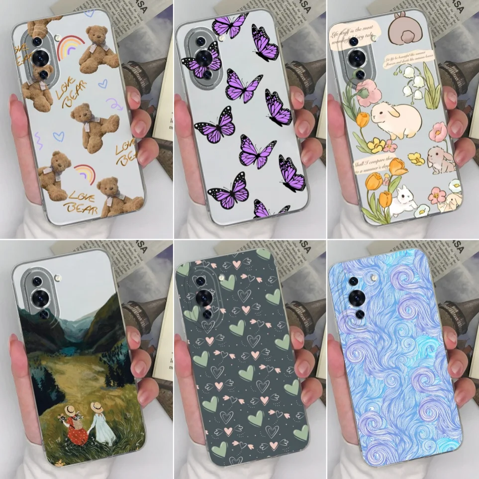 Popularne etui dla Huawei nova 10 SE 10 10 Pro Cow Print Coque silikonowe miękkie TPU odporne na wstrząsy Funda dla nova10 10 + 10SE zderzak