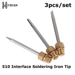 3pcs 8w 510 Interface Soldering Iron Tip Mini Portable USB Soldering Iron Tip Welding Rework Accessories Tool Parts