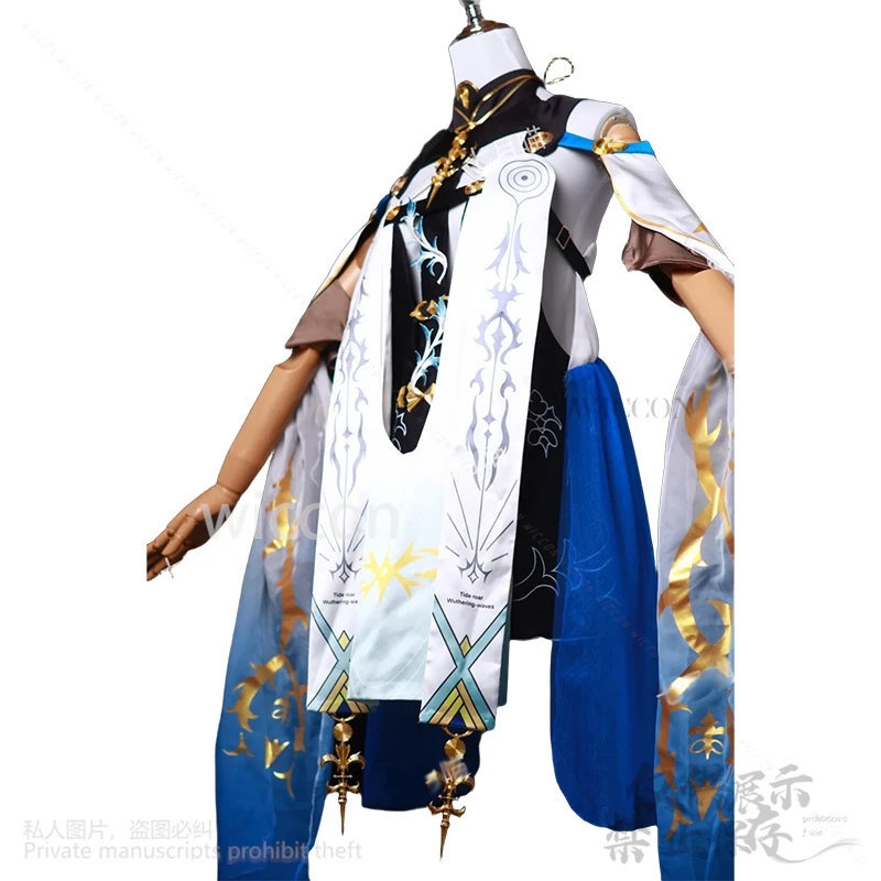 Cartethyia Costume Cosplay Colore Acqua Gioco Anime Sexy Onde Wuthering Abito Fata Lolita Earwear Parrucche Lunghe Copricapi Personalizzato