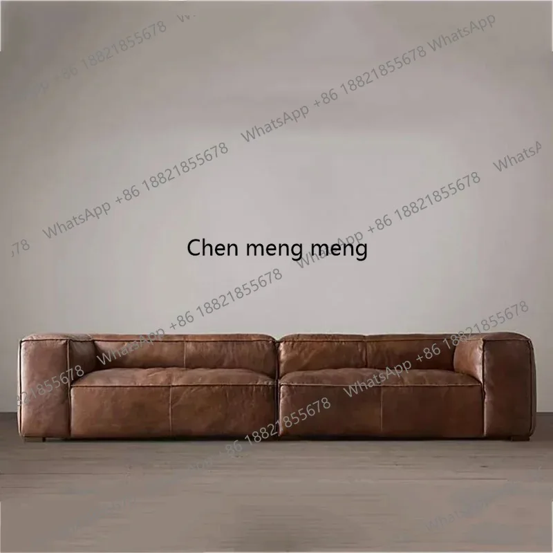 

Leather Living Room Sofas Luxury Brown Italian Nordic Lazy Puffs Couch Double Lounge Floor Divano Soggiorno