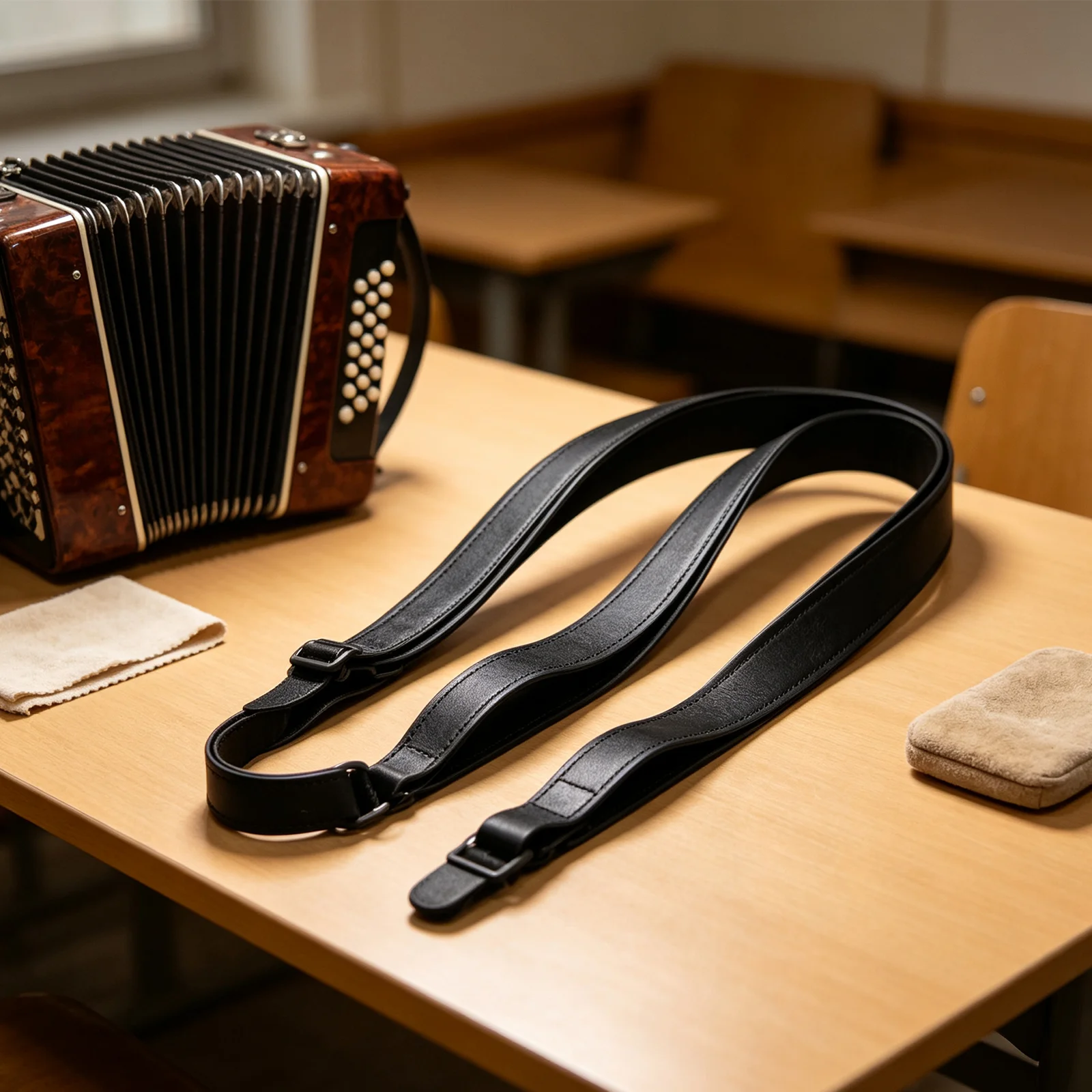 Synthetic Material Accordion Strap Pair Offering Flexibility and Comfort During Music for sessions on Your Instrument