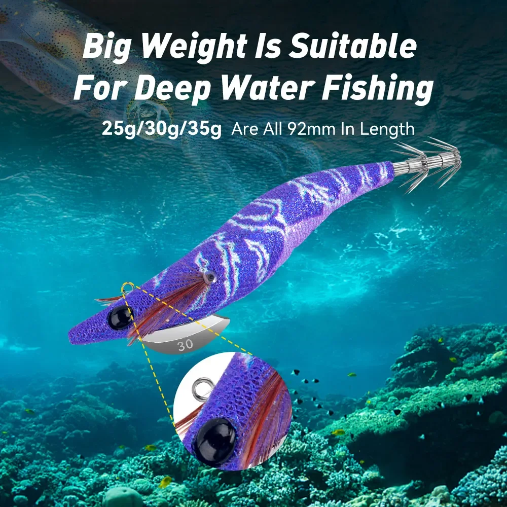 طعم حبار المملكة Egi Squid Bait # ، # # القفز الاصطناعي ، خطافات الحبار الغرق البطيئة ، صيد سمك الأخطبوط المضيء