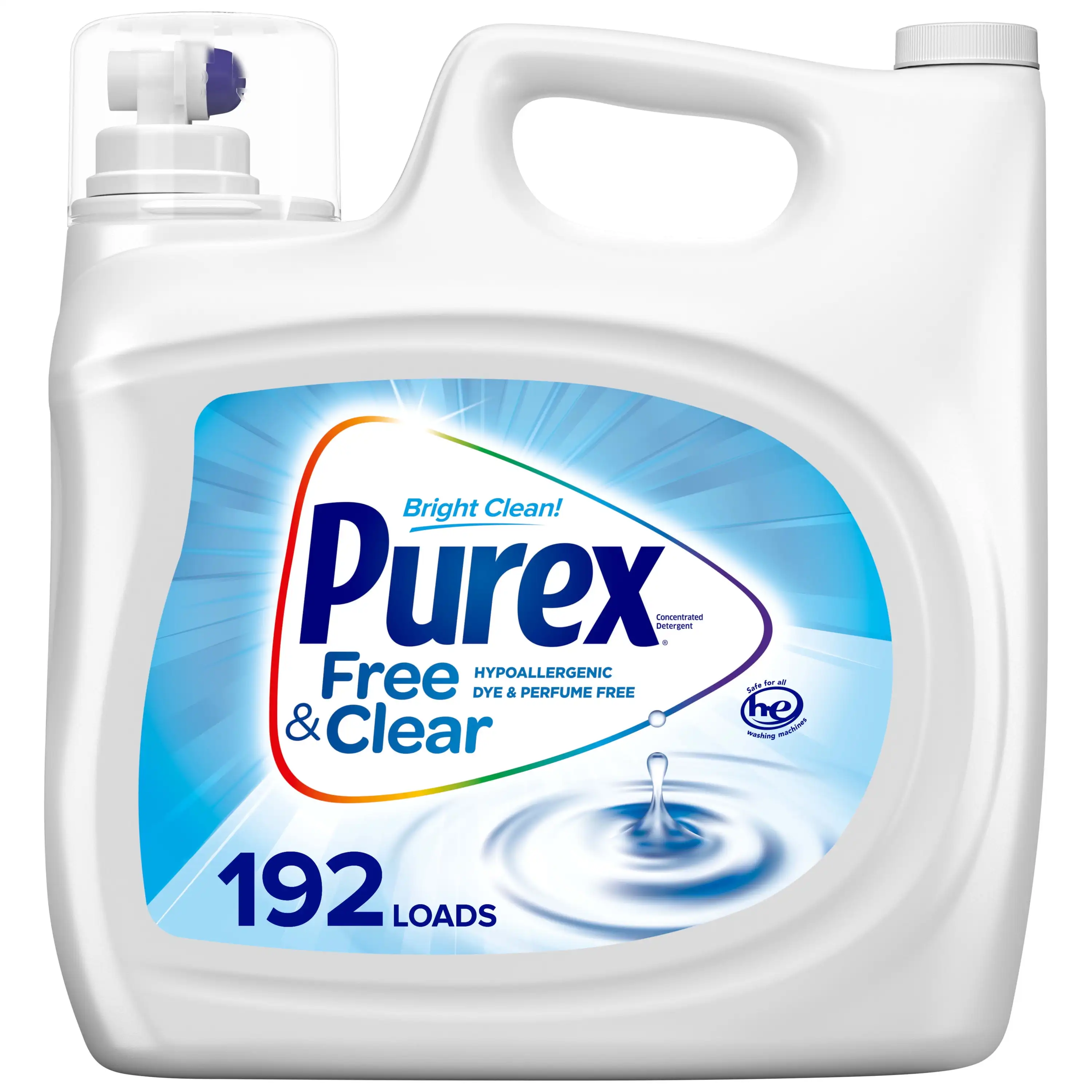 Liquid Laundry Detergent, Free & Clear, 250 Fluid Ounces, 192 Loads Good cleaning effect suitable for every family