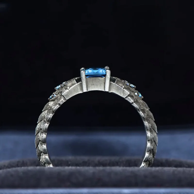 Devil May Cry Rings Woman Vergil Ring for Men Blue Rhinestone Accesorios Party Gift Fashion Trend Metal Cosplay Game Jewellery