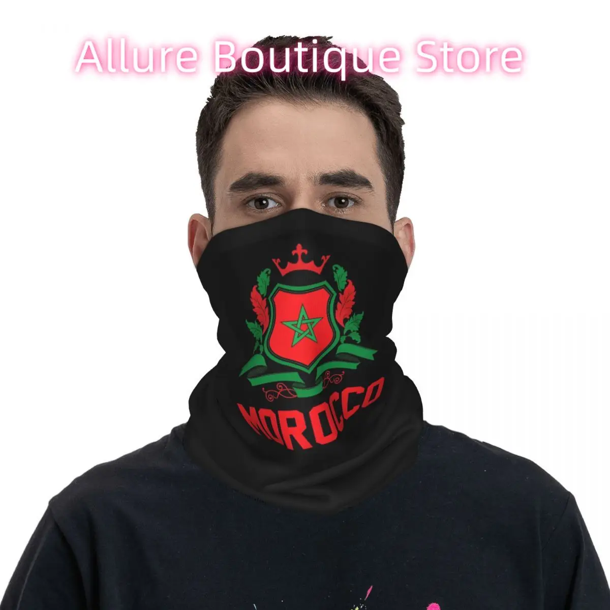 المغرب ملصق باندانا غطاء الرقبة التفاف وشاح بالاكلافا ركوب الدراجات للجنسين الكبار تنفس #3