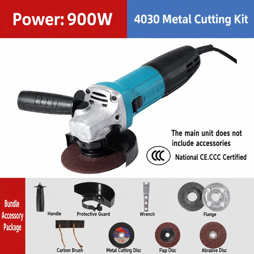 100 Industrial Grade High Power Corded Electric Angle Grinder with Paddle Switch Portable Handheld for Cutting and Grinding Disc