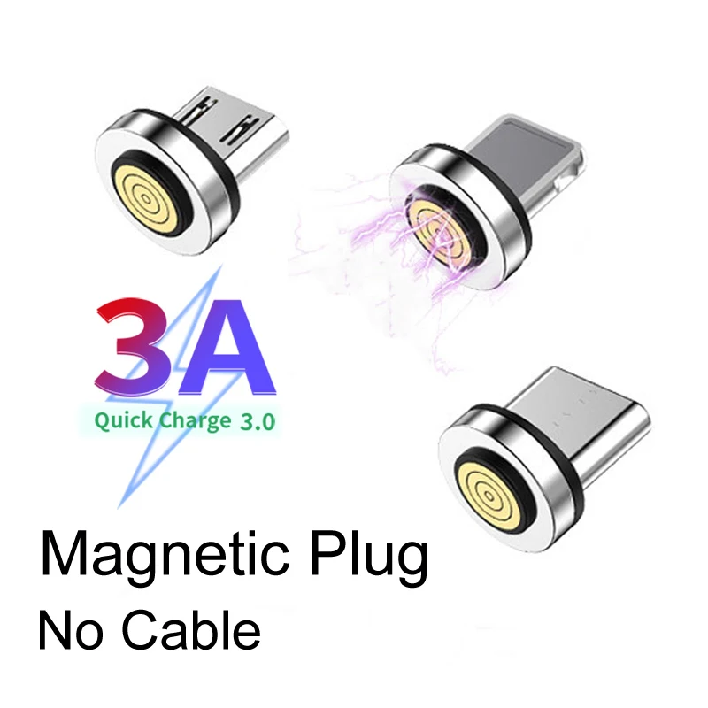 5Pcs Magnetic Plug Fast Charging 7 pin Micro USB Type-C Plug For iPhone Samsung A32 A52 A73 A53 A33 5G Huawei P50 P40 3A Plug