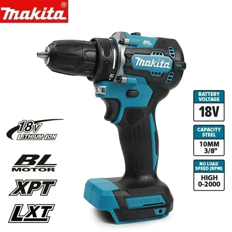 Furadeira/Parafusadeira Makita Original DDF487 18V Sem Escovas, 2 Velocidades, Mandril de 10mm Sem Chave para Projetos Domésticos e Reformas