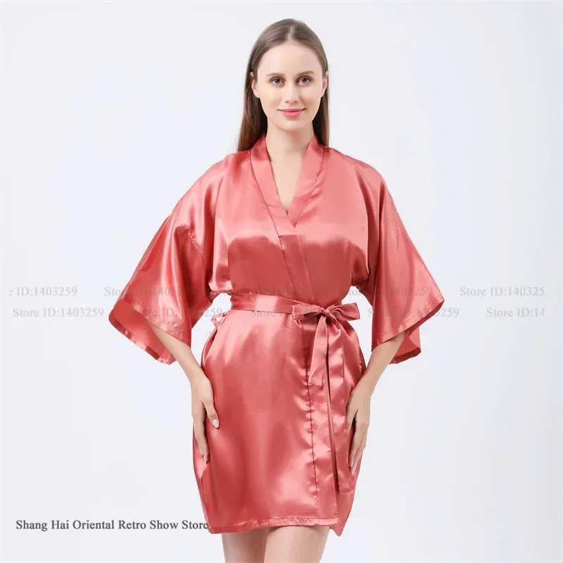 

Новый летний женский халат, сексуальный халат для невесты, свадебная одежда для сна, пеньюар, домашнее платье, сексуальное кимоно с короткими рукавами, халат, пижама