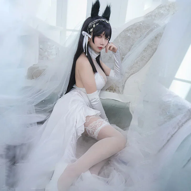 

Game Azur Lane Atago Wedding Dress IJN Atago Cosplay Costume Women Sexy Dress Halloween Formal Suit