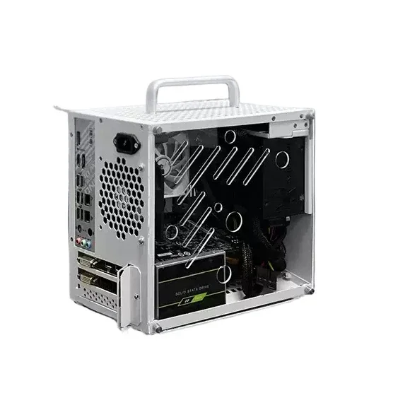 

Small square portable itx chassis office portable chassis desktop vertical full height graphics card SFX power supply