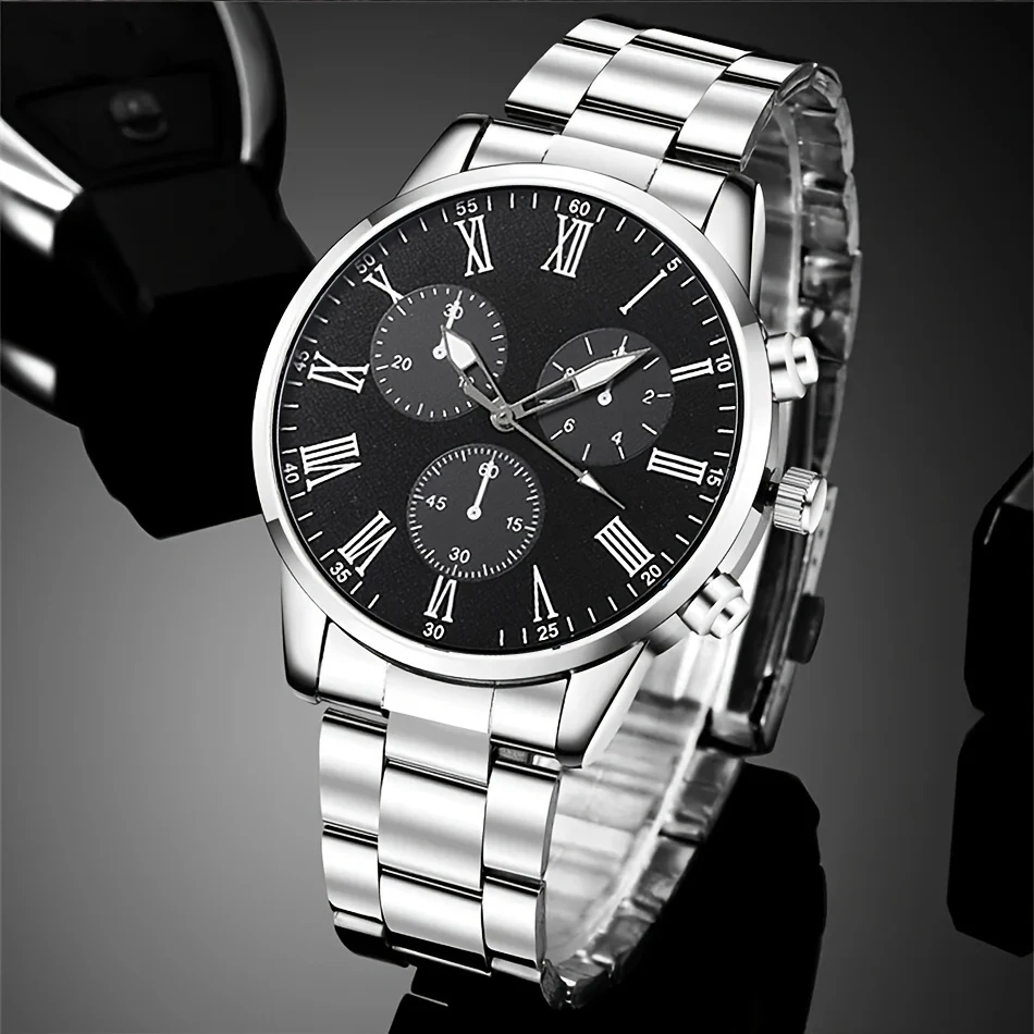 2 pièces mode hommes montre à Quartz Simple Roma cadran hommes montres d'affaires Reloj Hombre (sans boîte)