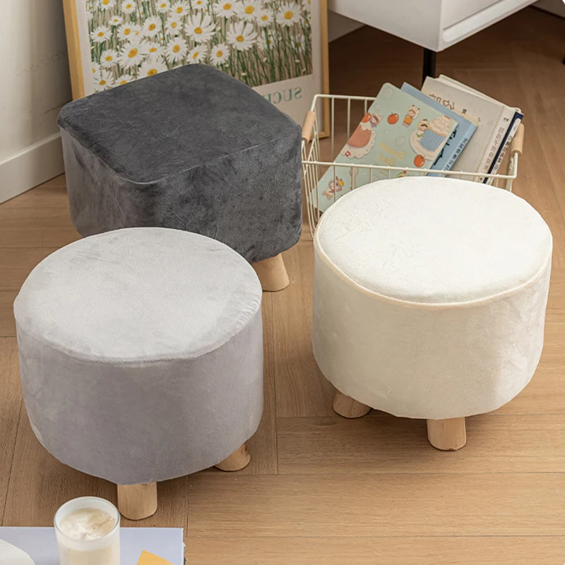

Round/Square Stretch Ottoman Cover Living Room Small Stool Furniture Protector Cover Elastic Sofa Footrest Slipcover