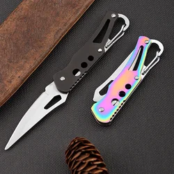 Stainless Steel Folding Knife Outdoor Camping Emergency Survival Small Tool Portable Pocket Knife Kitchen Fruit Knife Keyknife