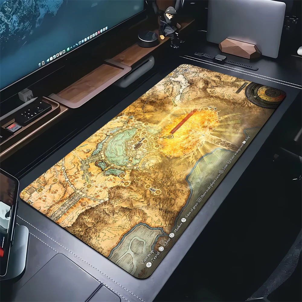 EldenS R-RingS Mouse Pad XXL Gamer PU Leather Size music For Office Mat Desk Waterproof Table Mat Gameing