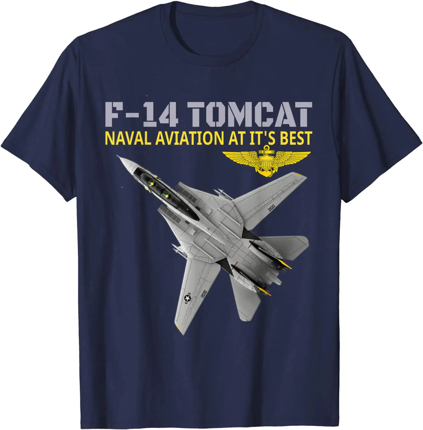 The F-14 Tomcat In Action.Naval Aviation At Its Best. Men T-Shirt Short Sleeve Casual Cotton O-Neck Summer Shirt