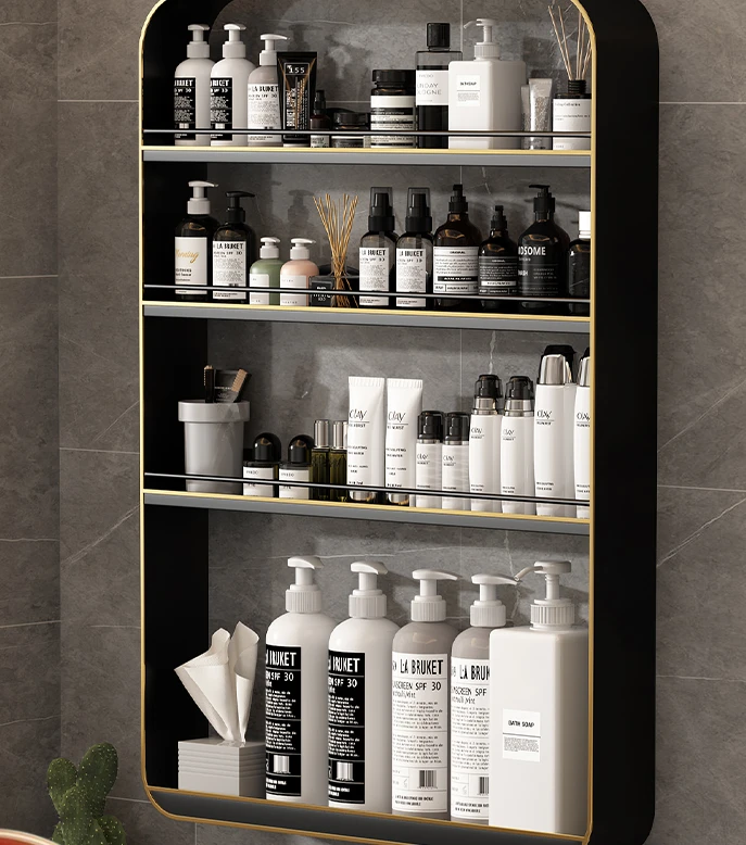 Non perforated bathroom storage rack, wall mounted bathroom washbasin, toilet top shelf, cosmetic storage rack