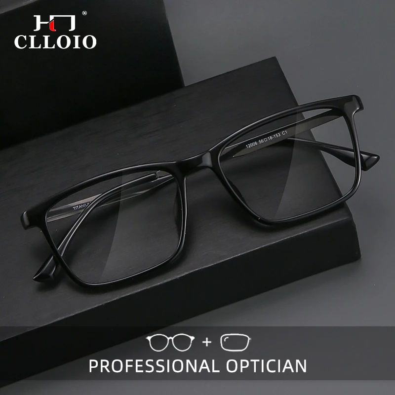 

CLLOIO Ultralight TR90 Frame Titanium Temple Reading Glasses Anti Blue Light Myopia Glasses Progressive Prescription Eyewear