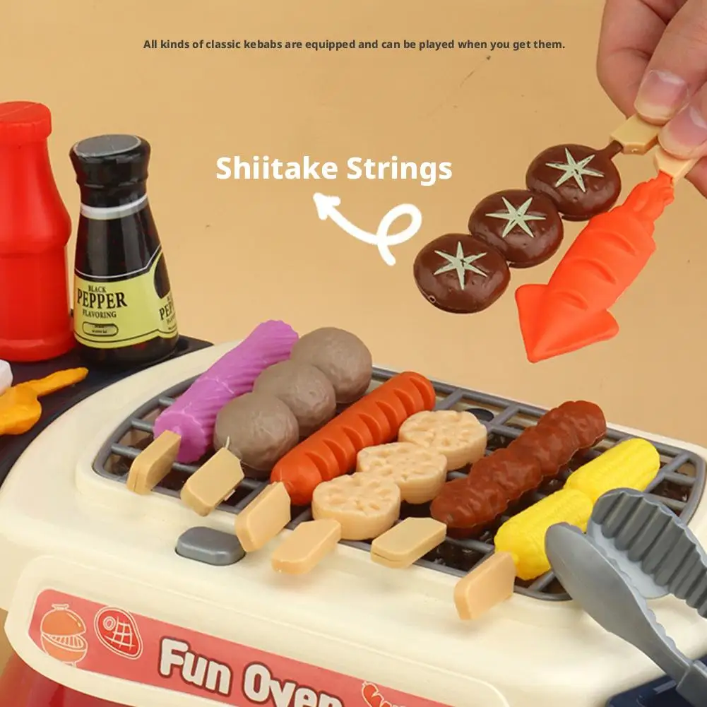 Mini Barbecue de cuisine pour enfants, jouet à marmite, brochettes de Barbecue, Simulation de nourriture, ensemble de cuisine, jouets de Table à manger pour garçons et filles, ornement de bureau