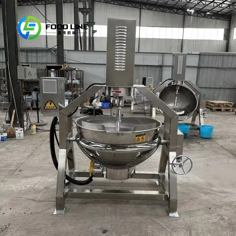 Customize Automatic Sauce Planetary Wok Electric Heating Chili Sandwich Pot Planetary Stirring Meat Sauce Heating Frying Work