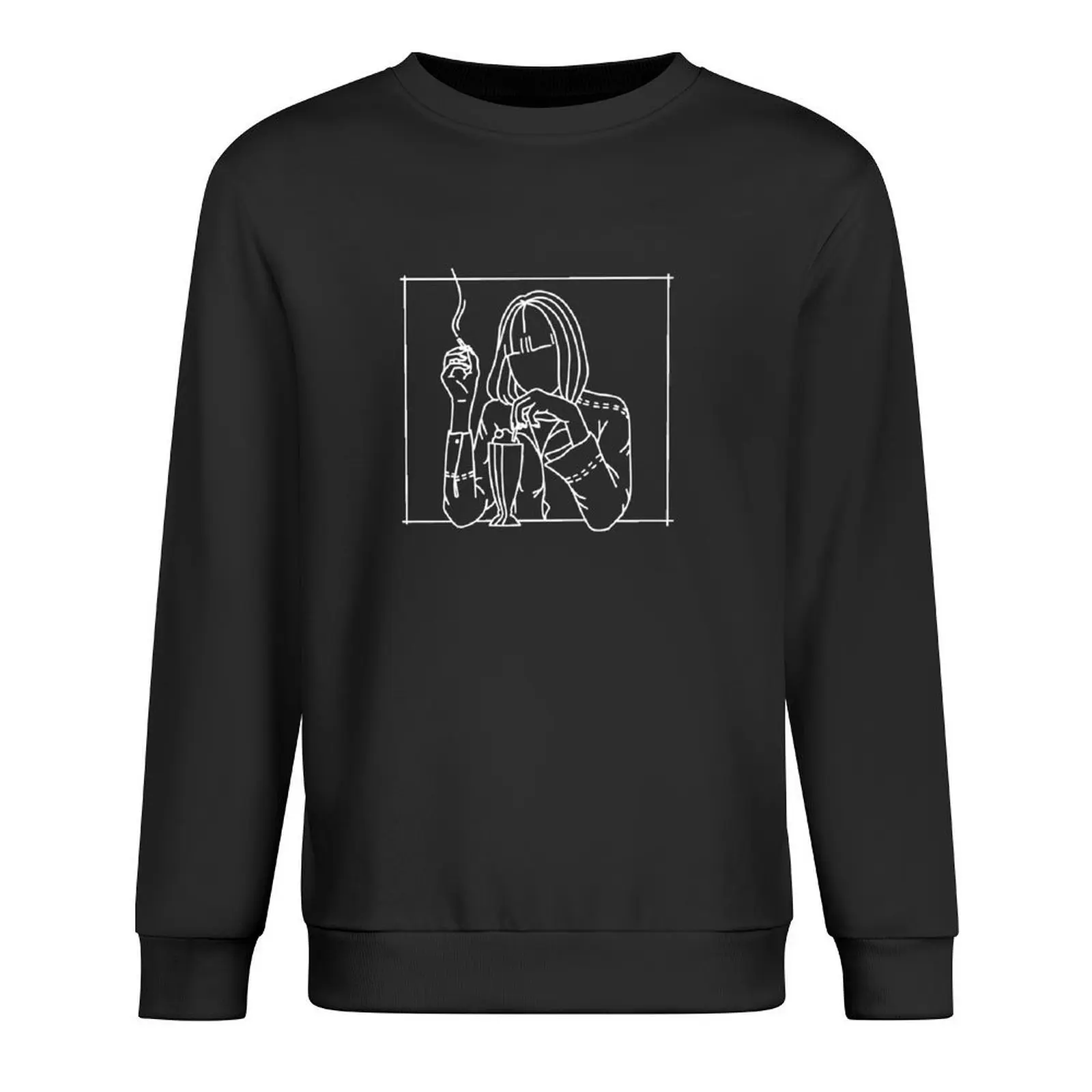 

Pulp Fiction Mia Wallace Line Aesthetic Illustration Pullover korean style clothes fashion men oversize sweatshirt