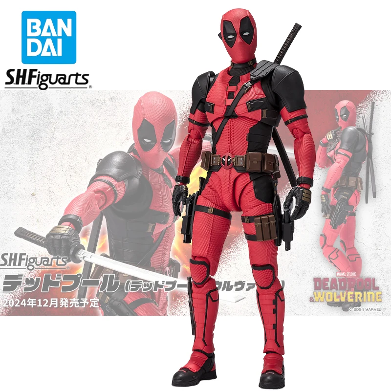 

Original Bandai S.H.Figuarts Deadpool Wade Winston Wilson Action Figure PVC 15cm Collectible Model Statuette Dolls Ornament Gift