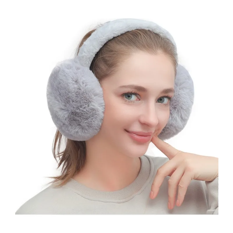 Fashion Autumn Winter Earmuffs Women Men Warm Cute Plush Solid Color Ear Muffs Adjustable Foldable