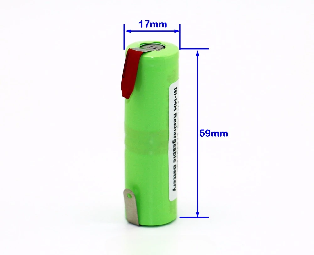 Ni-MH 2.4V 1300mAh Rechargeable Battery for Toothbrush Complete 4717 Razor 17290C2SL 17x59mm