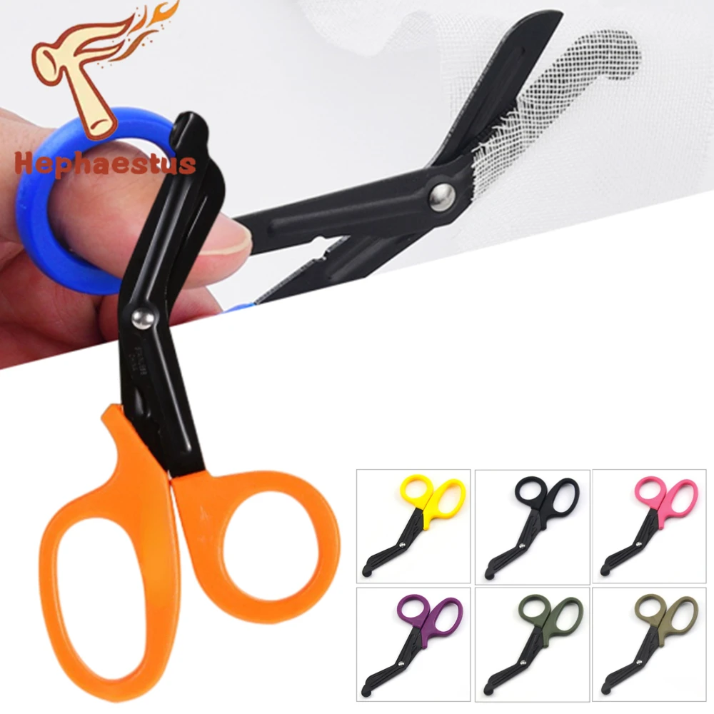 Edc Tesouras Paramédico Médico Emt Emergência Tesoura Atadura Cortador de Engrenagem ao ar Livre Tático Paracord Bolso Ferramenta Acampamento Caminhadas