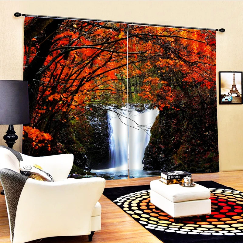 Custom scenery waterfall curtains 3D Window Curtains Living Room wedding bedroom Drapes Cortinas