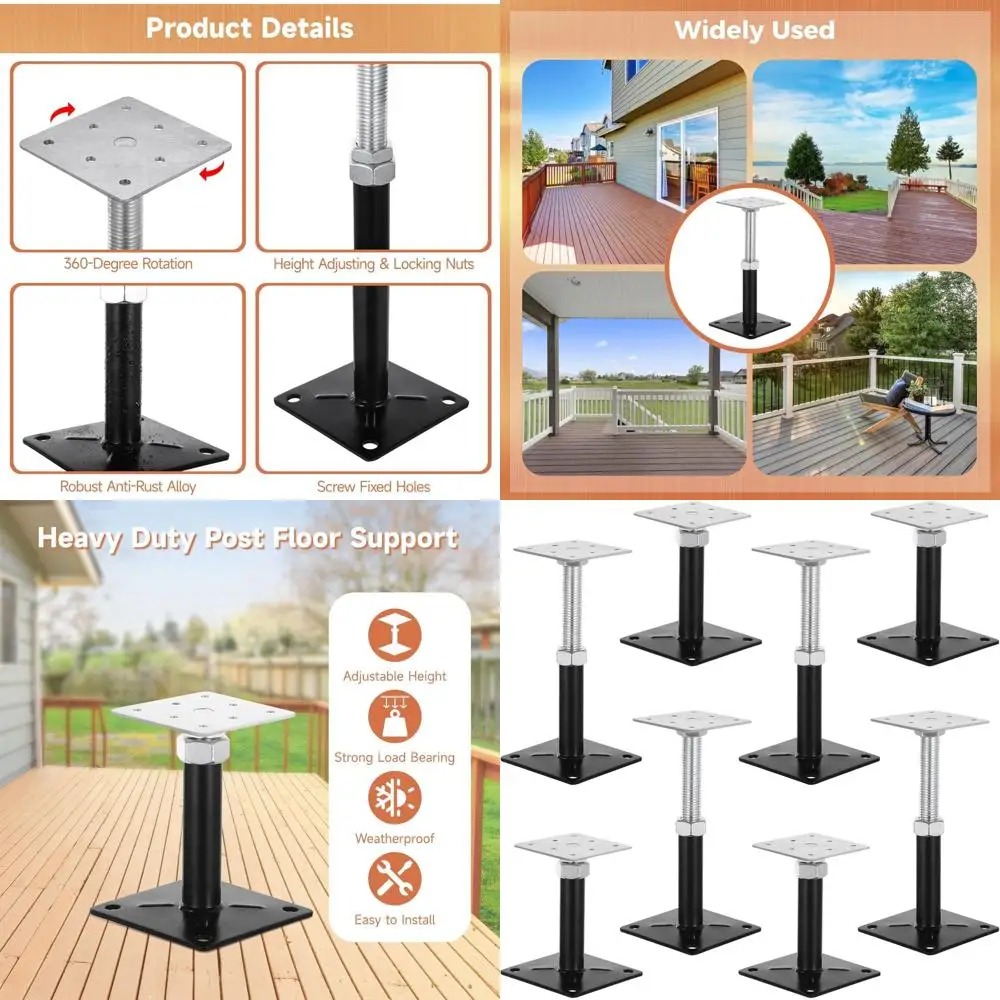 

Регулируемые сверхпрочные металлические напольные домкраты, мини-винтовые домкраты 5-8 дюймов для поддержки палубы и патио