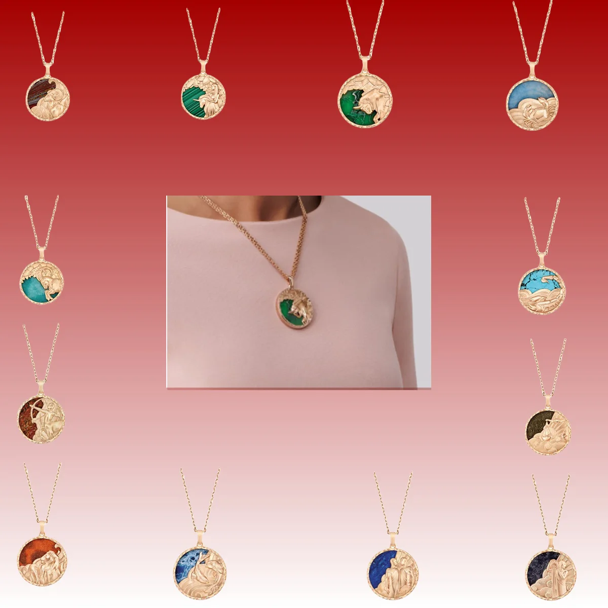 

2025 Summer Hot Necklaces Twelve Constellations Luxury Design Fashion Jewelry Party Fashion Suitable for Giving Gifts