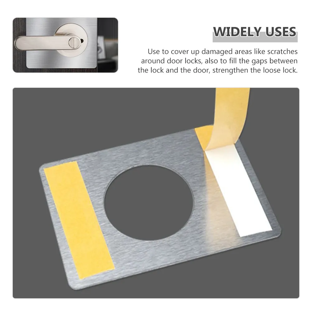 

Комплект из 4 накладок для усиления дверей: пластины из нержавеющей стали для ремонта повреждений замков, заполнения зазоров на деревянных и металлических дверях, накладки на ответные планки дверей