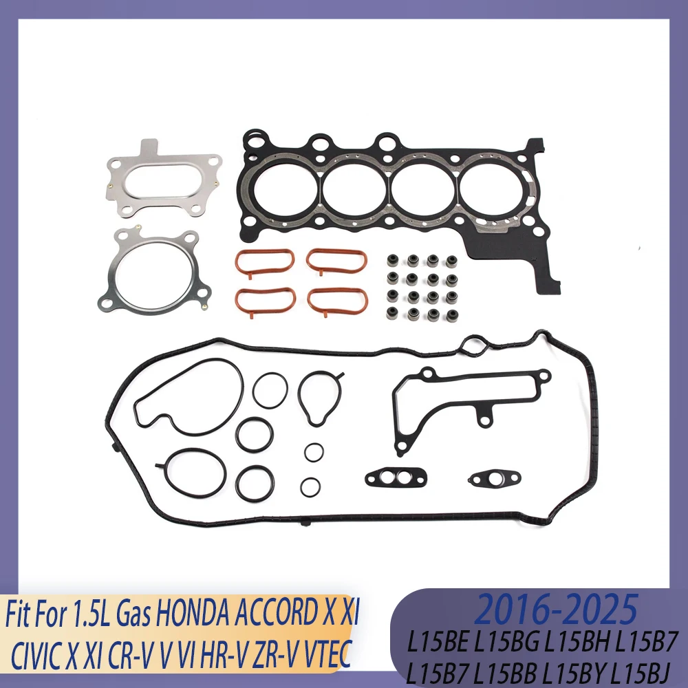 

Engine Parts Cylinder Head Full Gasket Set Fit 1.5 L T L15B GAS 16-25 For HONDA ACCORD X XI CIVIC X XI CR-V V VI HR-V ZR-V VTEC