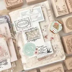 Journal Pages Vintage Rhythm Of Life Girls Floral Frames Wooden Rubber Stamp for DIY Scrapbooking Photo Album Card Making